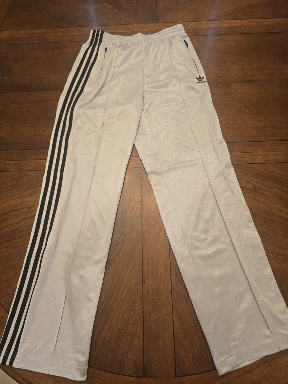 adidas White Mens Track Pants with Black 3-Stripes